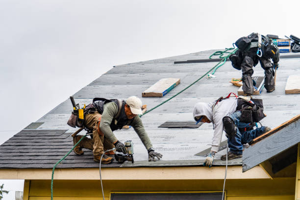 Professional Gutter Installation technician working in Redwood, MS